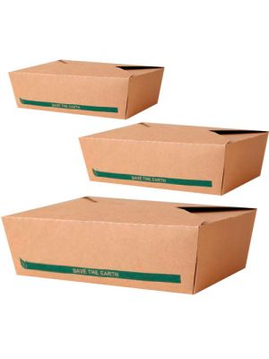 Envase grande rectangular 1900ml cartón comidas para llevar 