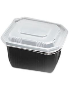 Tarrina PP base negra con tapa 500 cc.