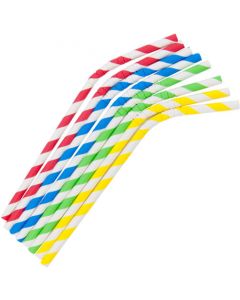 Pajitas cartón flexibles colores 200x6 mm.