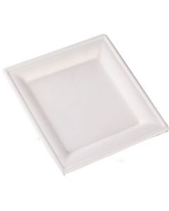 Platos cuadrados de fibra de Caña 16x16 cm.