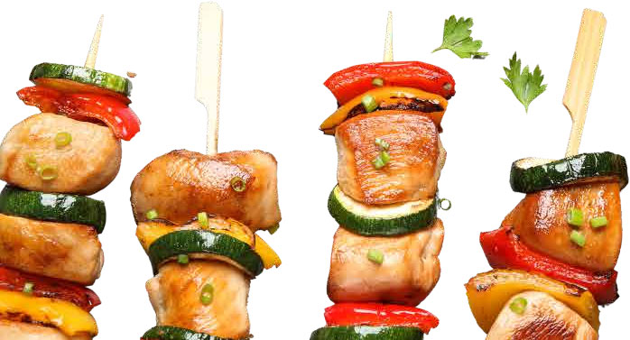 Brochetas tipo golf para carnes, pesacados, frutas, verduras.