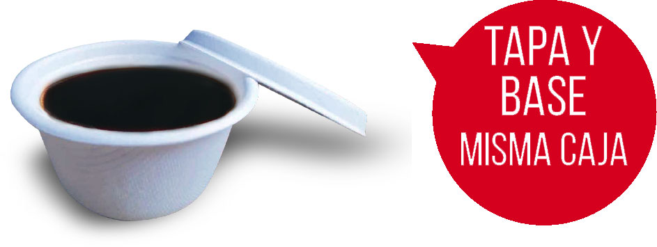 Vaso salsero de caña con tapa 60ml.