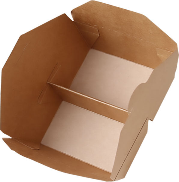 Envase cartón rectangular 1300ml. 2 compartimentos